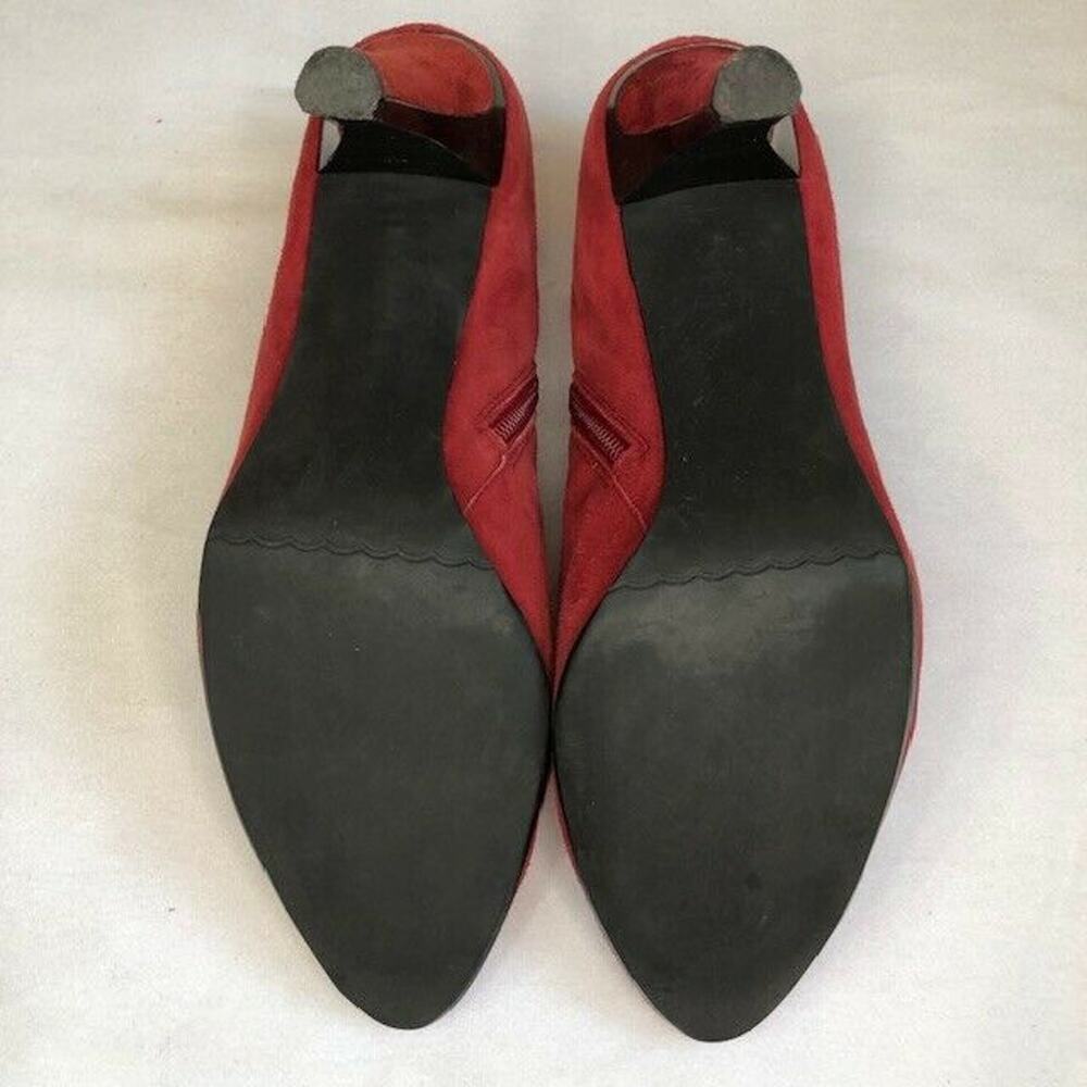 Moda faux suede red stiletto heel bootie size 10 (3.5") - Picture 2 of 6